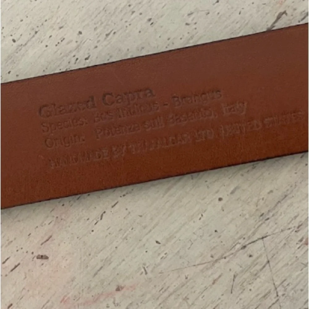 TRAFALGAR Made‎ in USA Glazed Capra Classic Leather Belt in Black Size 42 $105